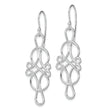 Sterling Silver Rhodium-plated Fancy Knot Design Dangle Earrings