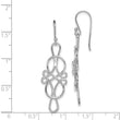 Sterling Silver Rhodium-plated Fancy Knot Design Dangle Earrings