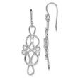 Sterling Silver Rhodium-plated Fancy Knot Design Dangle Earrings