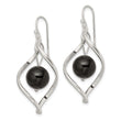 Sterling Silver Polished Onyx Twisted Dangle Earrings - Birthstone Company