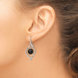 Sterling Silver Polished Onyx Twisted Dangle Earrings - Birthstone Company