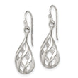 Sterling Silver Polished Fancy Twisted Teardrop Dangle Earrings