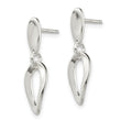 Sterling Silver Polished Curved Oval Post Dangle Earrings