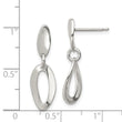 Sterling Silver Polished Curved Oval Post Dangle Earrings