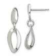 Sterling Silver Polished Curved Oval Post Dangle Earrings