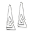 Sterling Silver Rhodium-plated Hook Triangle Earrings