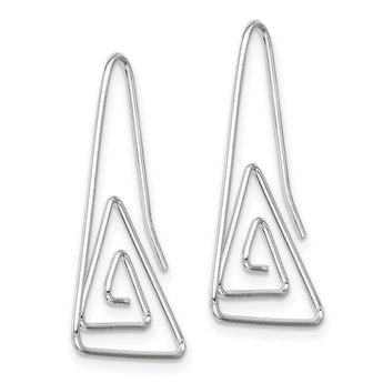 Sterling Silver Rhodium-plated Hook Triangle Earrings