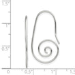 Sterling Silver Rhodium-plated Hook Swirl Earrings