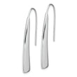 Sterling Silver Polished Rhodium Plated Fancy Bar Thread Earrings
