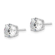 Sterling Silver Rhodium-plated Polished Round 7mm CZ Stud Earrings - Birthstone Company