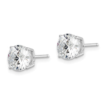 Sterling Silver Rhodium-plated Polished Round 7mm CZ Stud Earrings - Birthstone Company