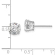 Sterling Silver Rhodium-plated Polished Round 7mm CZ Stud Earrings