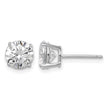 Sterling Silver Rhodium-plated Polished Round 7mm CZ Stud Earrings - Birthstone Company