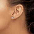 Sterling Silver Rhodium-plated Polished Round 6mm CZ Stud Earrings - Birthstone Company