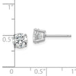 Sterling Silver Rhodium-plated Polished Round 6mm CZ Stud Earrings