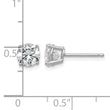 Sterling Silver Rhodium-plated Polished Round 6mm CZ Stud Earrings - Birthstone Company