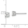 Sterling Silver Rhodium-plated Polished Round 5mm CZ Stud Earrings
