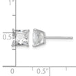 Sterling Silver Rhodium-plated Polished Square 6mm CZ Stud Earrings - Birthstone Company