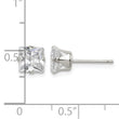 Sterling Silver Polished Princess 6mm CZ Snap Set Stud Earrings - Birthstone Company