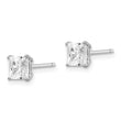 Sterling Silver Rhodium-plated Polished Square 5mm CZ Stud Earrings - Birthstone Company