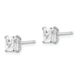 Sterling Silver Rhodium-plated Polished Square 5mm CZ Stud Earrings