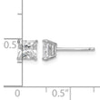 Sterling Silver Rhodium-plated Polished Square 5mm CZ Stud Earrings - Birthstone Company