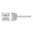 Sterling Silver Rhodium-plated Polished Square 5mm CZ Stud Earrings - Birthstone Company