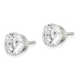 Sterling Silver Polished Round 7mm CZ Snap Set Stud Earrings