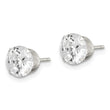Sterling Silver Polished Round 7mm CZ Snap Set Stud Earrings - Birthstone Company