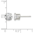 Sterling Silver Polished Round 7mm CZ Snap Set Stud Earrings - Birthstone Company