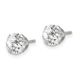 Sterling Silver Polished Round 6mm CZ Snap Set Stud Earrings - Birthstone Company
