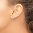 Sterling Silver Polished Round 6mm CZ Snap Set Stud Earrings - Birthstone Company