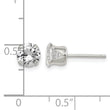 Sterling Silver Polished Round 6mm CZ Snap Set Stud Earrings - Birthstone Company