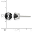 Sterling Silver RH-pltd Black/White 7mm Round CZ Basket Set Stud Earrings - Birthstone Company