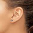 Sterling Silver RH-pltd Black/White 6mm Round CZ Basket Set Stud Earrings - Birthstone Company