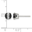Sterling Silver RH-pltd Black/White 6mm Round CZ Basket Set Stud Earrings - Birthstone Company
