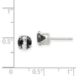 Sterling Silver Black & White 6mm Round CZ Snap-in Set Stud Earrings