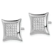 Sterling Silver Rhodium-plated Polished Pav‚ CZ Square Post Earrings