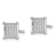 Sterling Silver Rhodium-plated Polished Pav‚ CZ Square Post Earrings