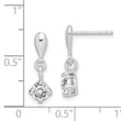 Sterling Silver Rhodium-plated Polished CZ Post Dangle Earrings
