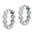 Sterling Silver Rhodium-plated CZ Hinged Hoop Earrings