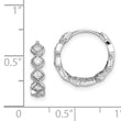 Sterling Silver Rhodium-plated CZ Hinged Hoop Earrings