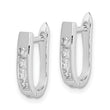 Sterling Silver Rhodium-plated CZ Hinged Hoop Earrings - Birthstone Company