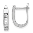 Sterling Silver Rhodium-plated CZ Hinged Hoop Earrings