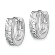 Sterling Silver Rhodium-plated CZ Hinged Hoop Earrings