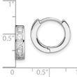 Sterling Silver Rhodium-plated CZ Hinged Hoop Earrings