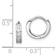 Sterling Silver Rhodium-plated CZ Hinged Hoop Earrings