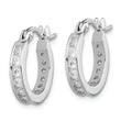 Sterling Silver Rhodium-plated CZ Hoop Earrings