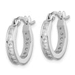 Sterling Silver Rhodium-plated CZ Hoop Earrings - Birthstone Company