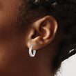 Sterling Silver Rhodium-plated CZ Hoop Earrings - Birthstone Company